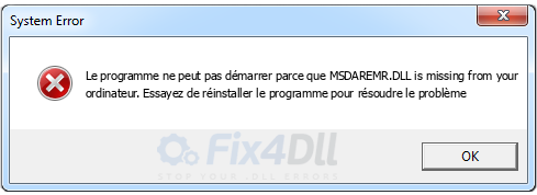MSDAREMR.DLL manquant
