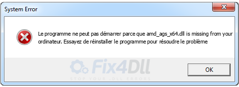 amd_ags_x64.dll manquant