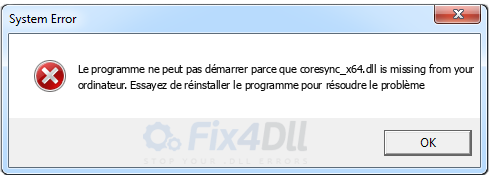coresync_x64.dll manquant